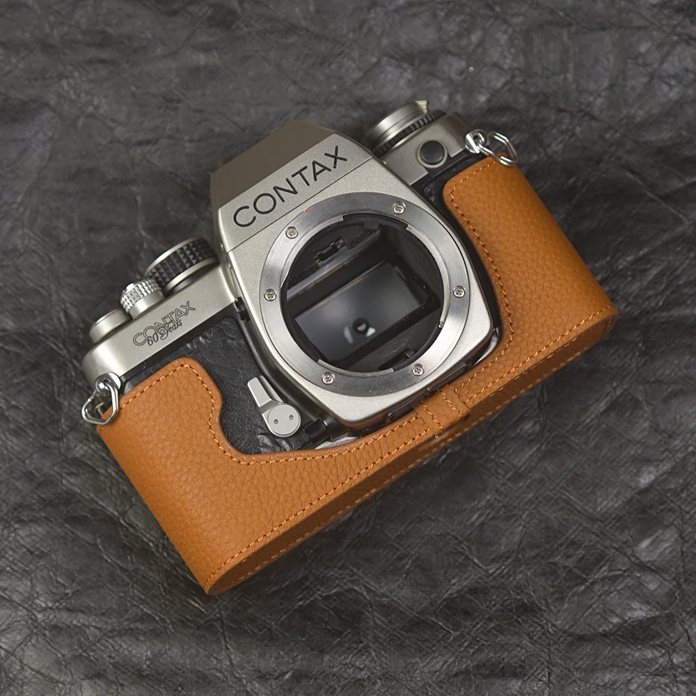 Handmade Genuine Leather Protective Half Case Film Camera Protective Case Leather Camera Half Case For CONTAX S2 Case