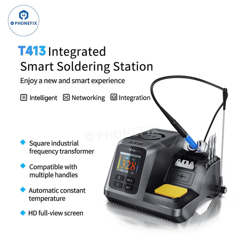 AIXUN T413 220V BGA Rework Station With 7-core T245 Handle C245 Soldering iron tips for Mobile Phone PCB Motherboard Repair