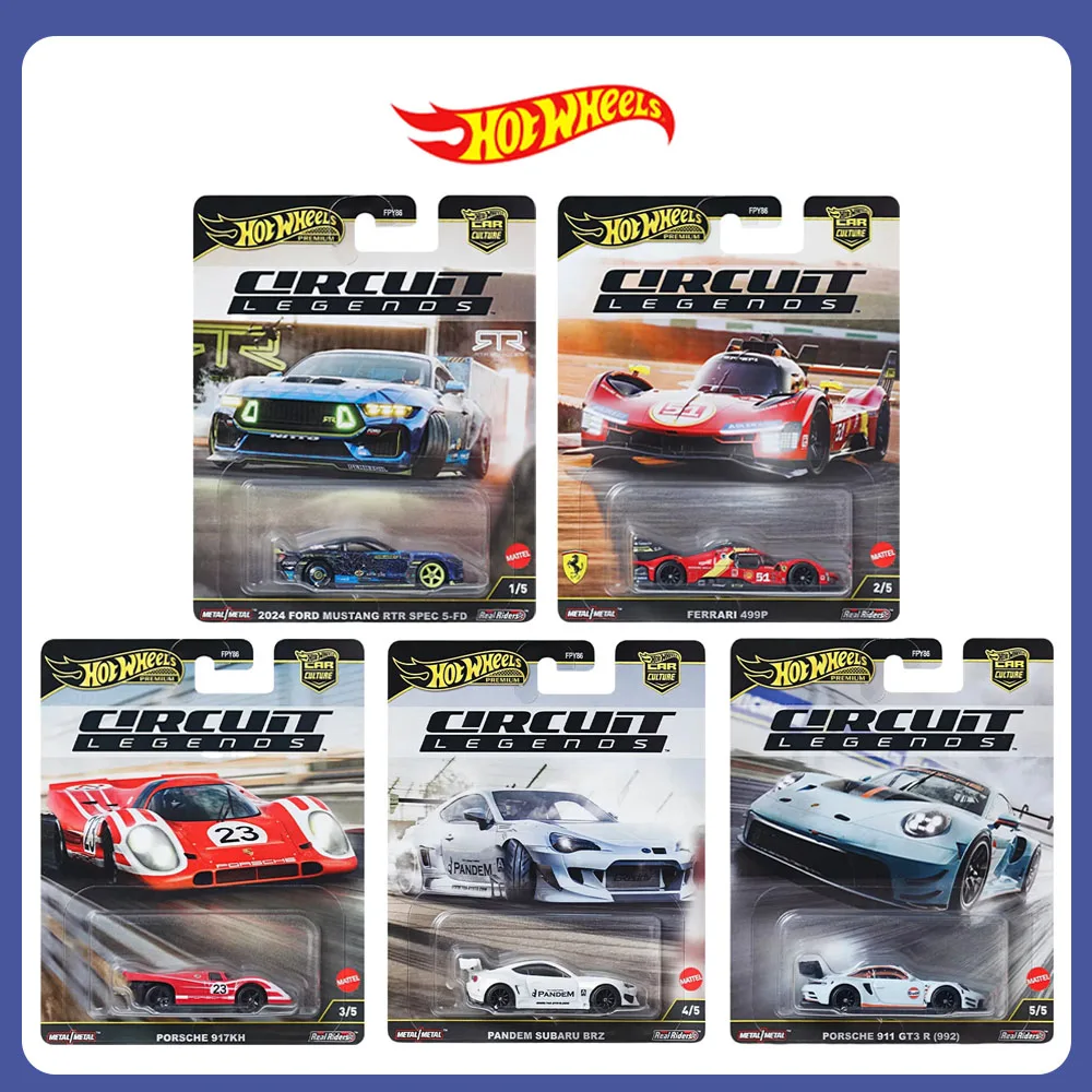 2025 Mattel Hot Wheels Car Culture Circuit Leggende Ford Mustang RTR Spec Pandem Subaru BRZ Premium Diecast Modello di veicolo Giocattoli