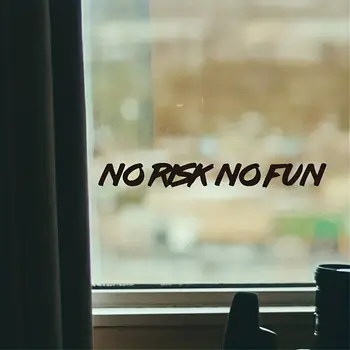 22公分*2.4公分 裝飾性「無風險無樂趣」汽車貼紙 黑白乙烯基圖案 10 最佳銷售 汽車貼紙 - №9