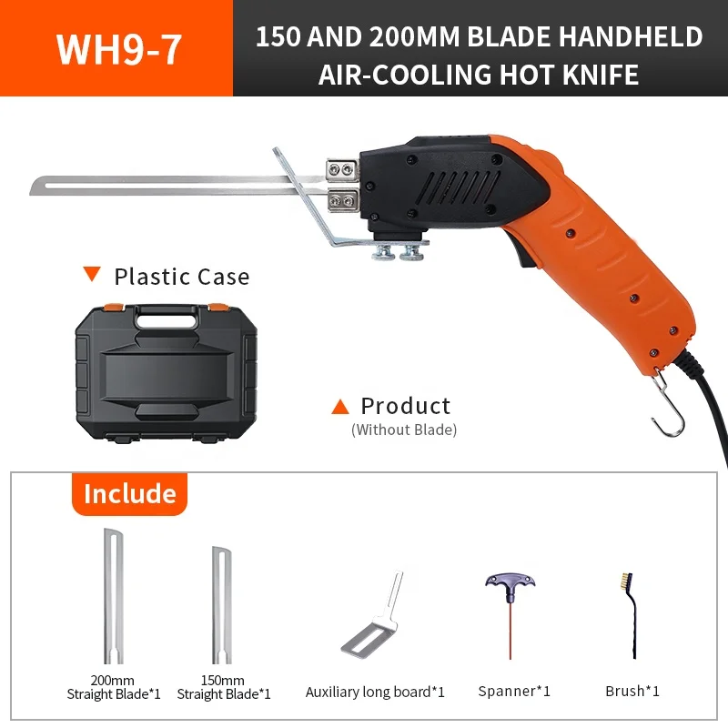 WH9-7 150 and 200mm blade Handheld air-cooling hot knife Hot Knife /Foam Cutting Tool Kit