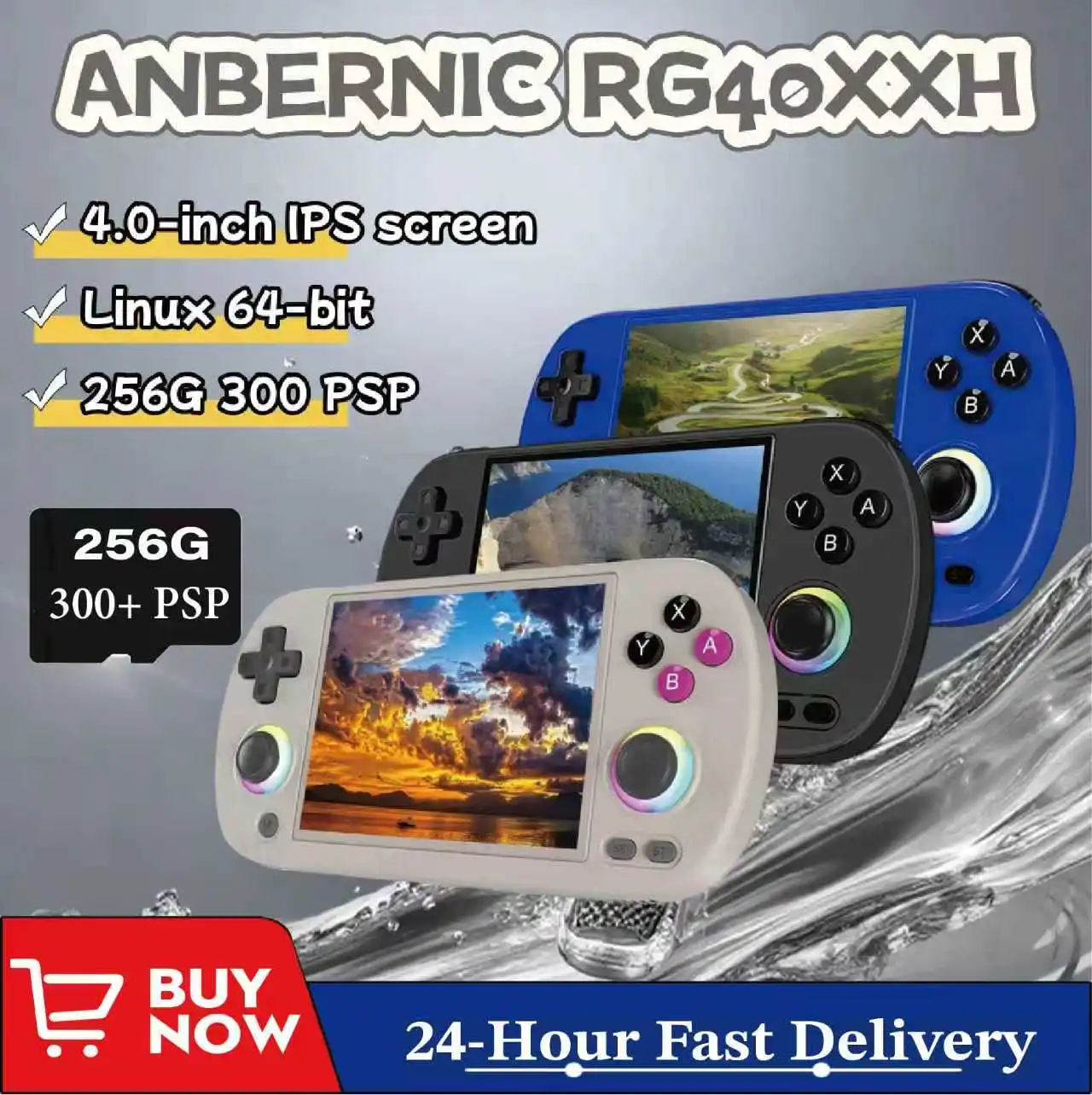 ANBERNIC RG40XX H Retro-Handheld-Spielekonsole, 4,0 Zoll IPS-Bildschirm, 64-Bit-Linux, HDMI-TV-Ausgang, unterstützt 5G WiFi, Bluetooth, PSP, Geschenke