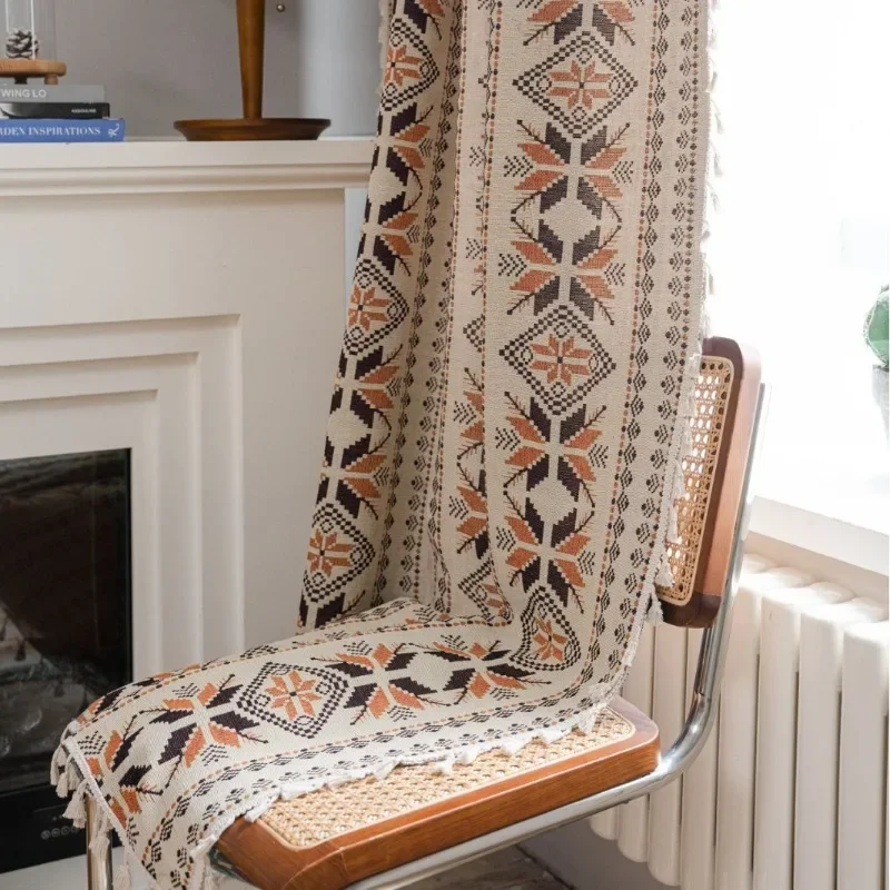 

Полупрозрачная занавеска для гостиной, полый художественный декор в стиле бохо в американском стиле для спальни и балкона