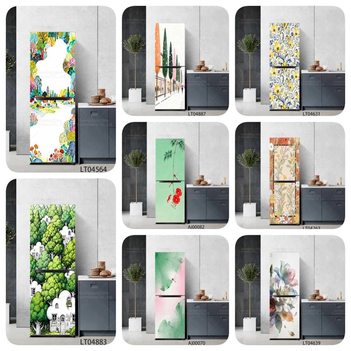 

Waterproof wall stickers Fridge Stickers refrigerator door for decorative room door cabinet closet ornamental stickers