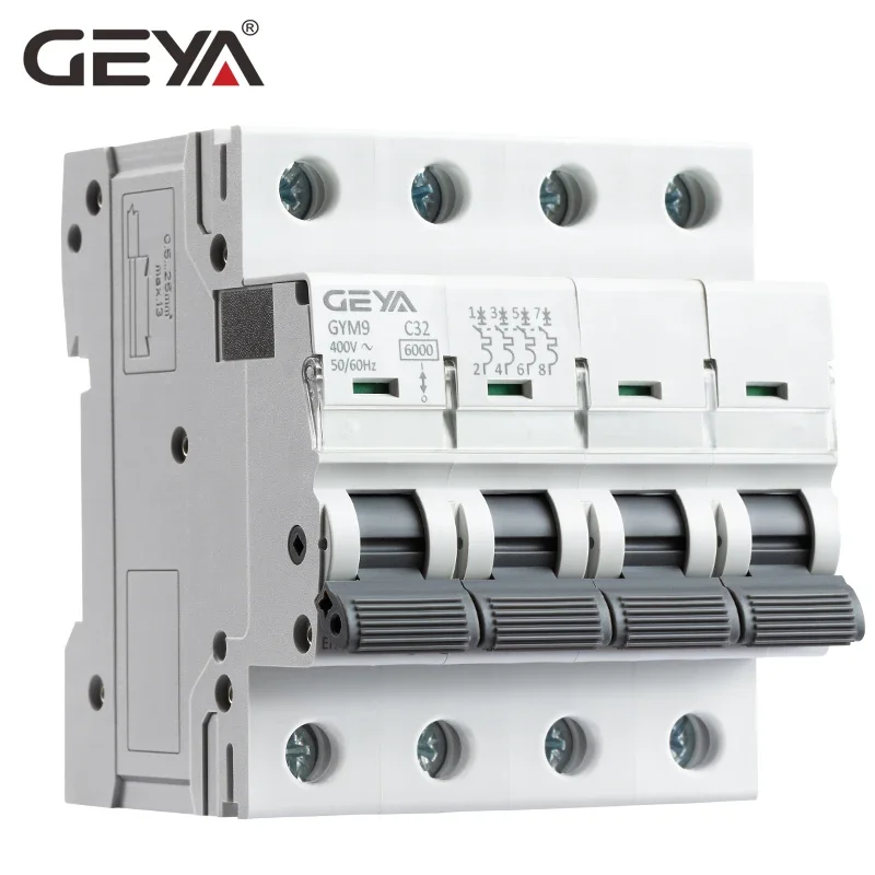 GEYA GYM9 4Pole 6KA Breaking Capacity MCB Din Rail Mini Circuit Breaker 6A-63A AC Type Factory Direct Manufacturer