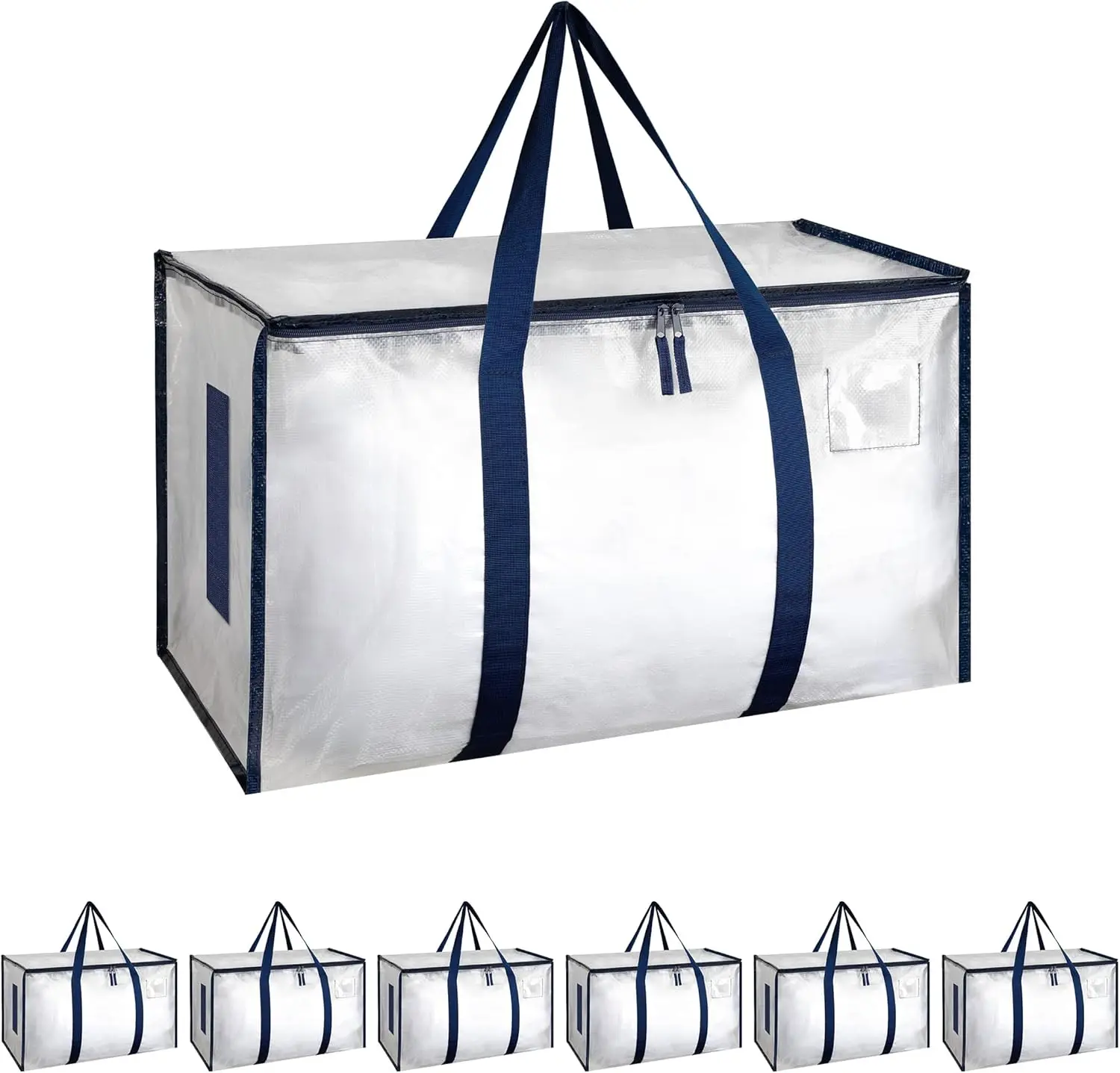 

Очень большие сумки для переезда с крышками, усиленными ручками и молниями для хранения, путешествий, кемпинга, белые