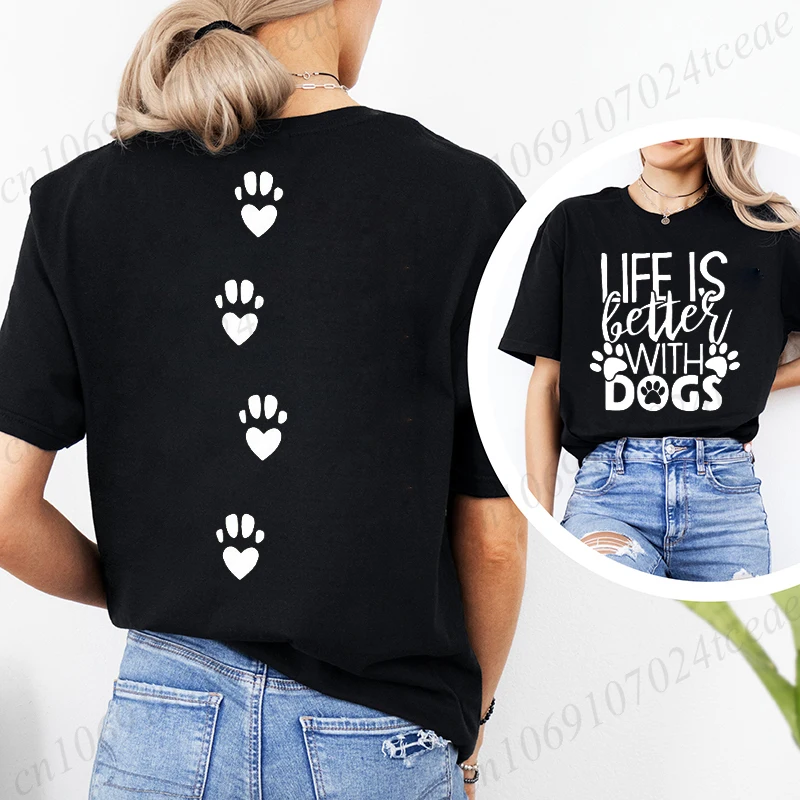 Graphic T-shirts Women All I Need Is Coffee and My Dog Print Fashion Casual Tshirt Woman T Shirt Short Sleeve Fashion Summer Tee