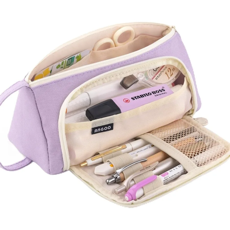

EASTHILL Large Capacity Pencil Case Pouch School Supplies Aesthetic Stationery Pen Case Bag for Girls WomenPurple