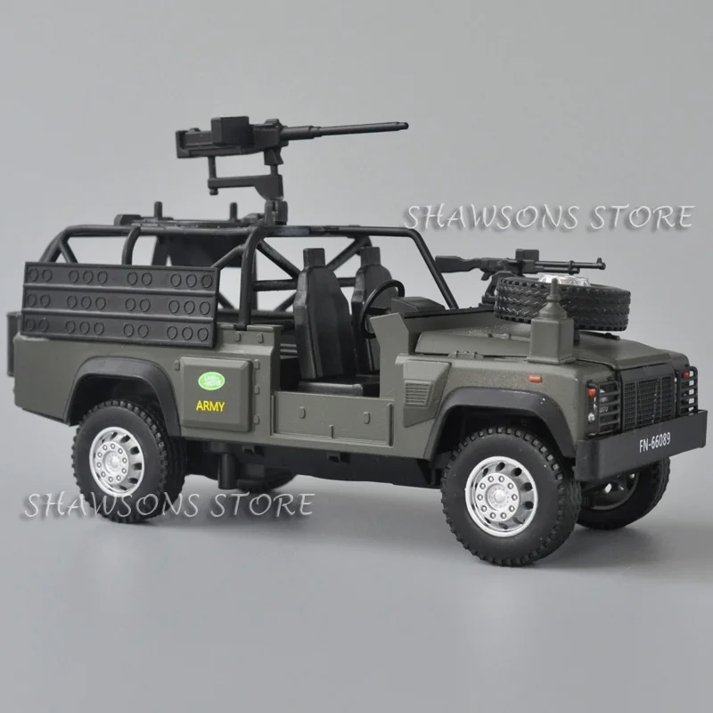 1:32 Scale Diecast Military Model Toys Defender Tactical Vehicle Miniature Replica Pull Back With Sound & Light