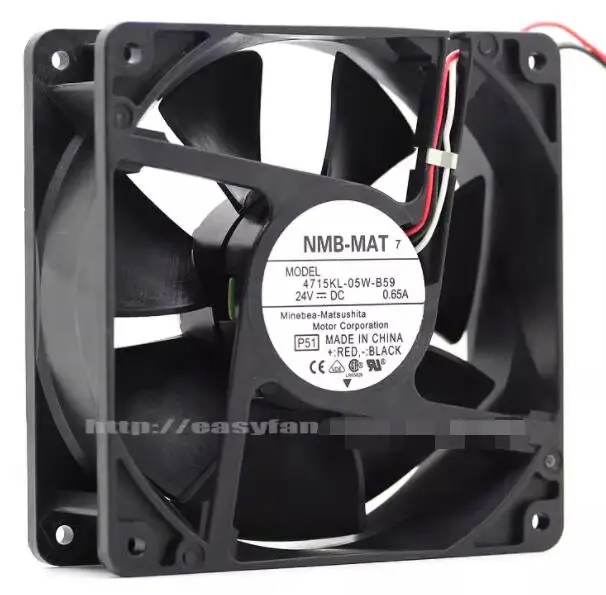 

NMB 4715KL-05W-B59 P51 DC 24V 0.65A 120x120x38mm 3-Wire Server Cooling Fan