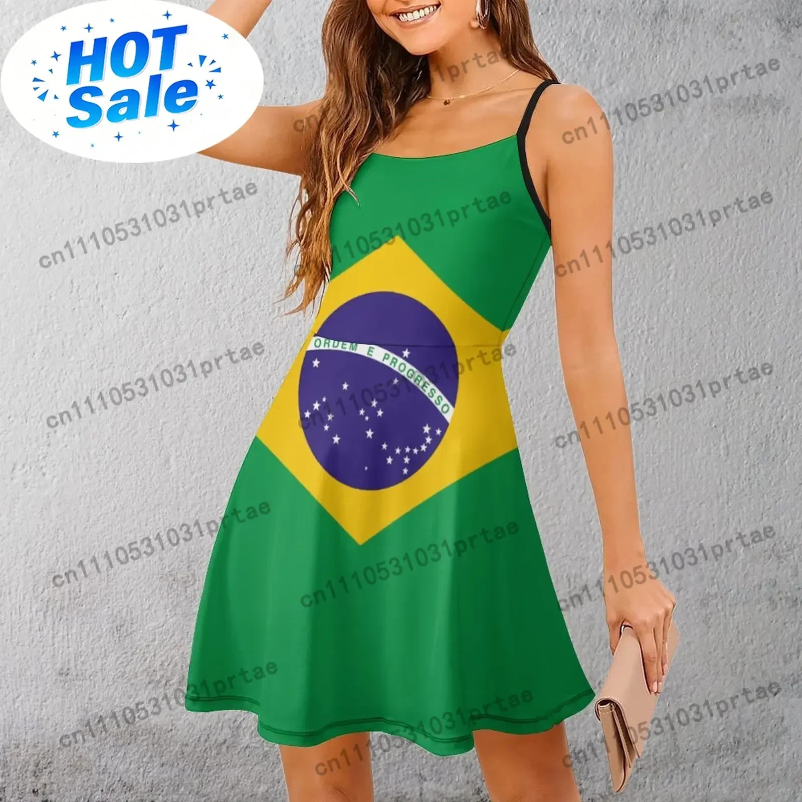 Brazil Flag Women's Sling Dress Humor Graphic The Dress Funny Sexy Woman's Dress Clubs