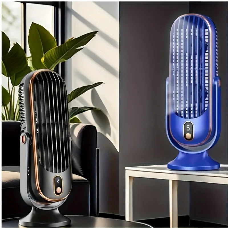 New Upgraded Large Battery Dual Motor Portable Fashion Desk Fan, Office, Travel, Camping, Outdoor RV Portable USB Fan view 6