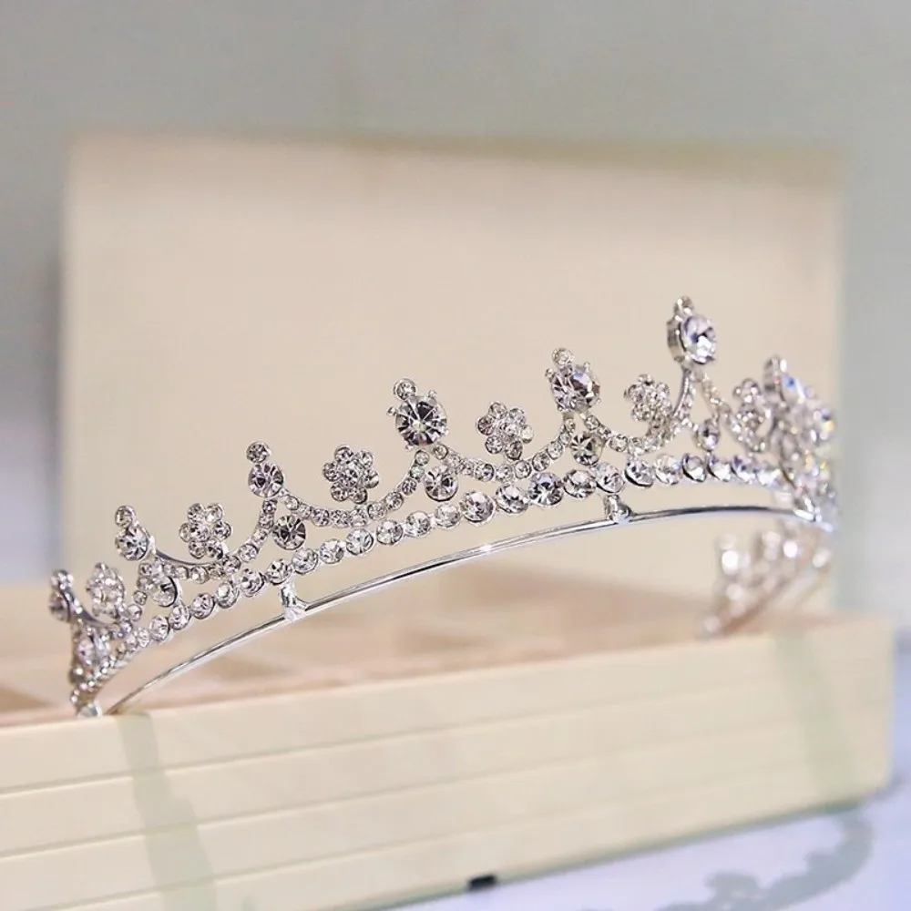 Diadem مجوهرات الشعر كريستال تاج الزفاف لامعة الزركون الزفاف الشعر مجوهرات فاخرة سباركلي الأميرة تيارا لعيد ميلاد