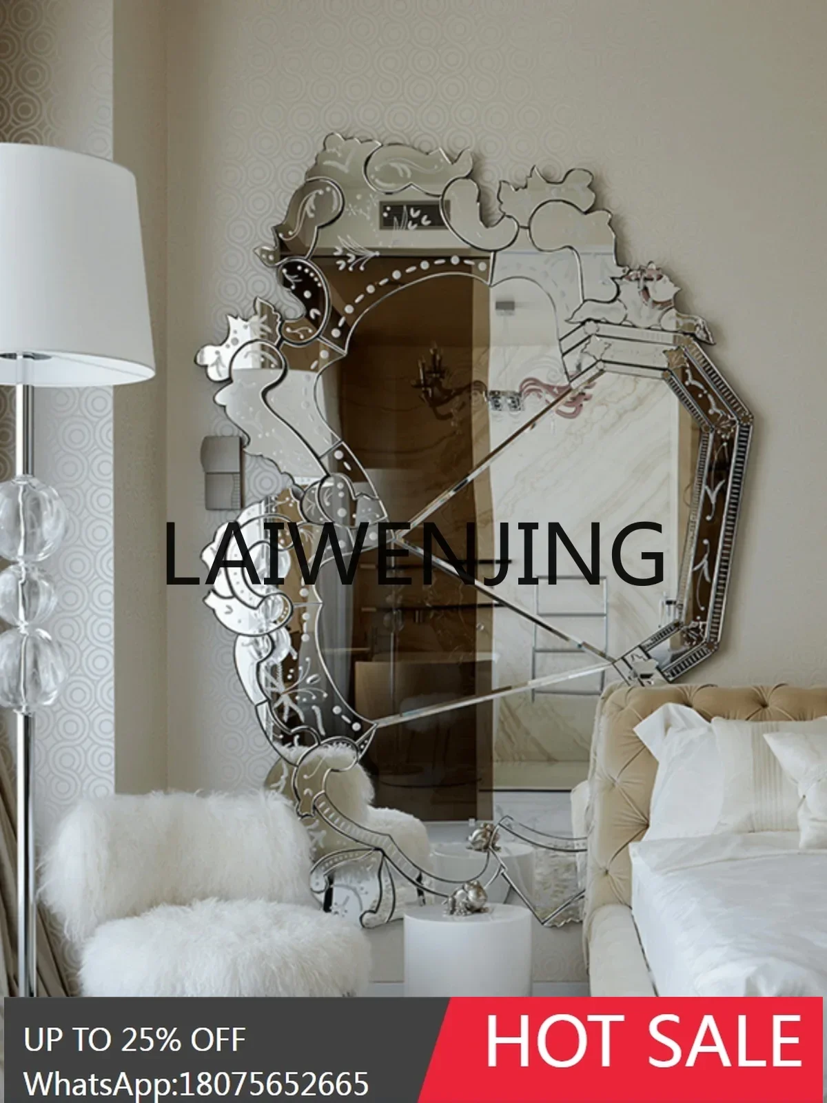 RWJ Hallway Art Guest Restaurant Background Wall Hanging Mirror Model Room