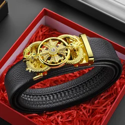 belt for men to give to dad, alloy automatic buckle belt, business youth leather pants belt