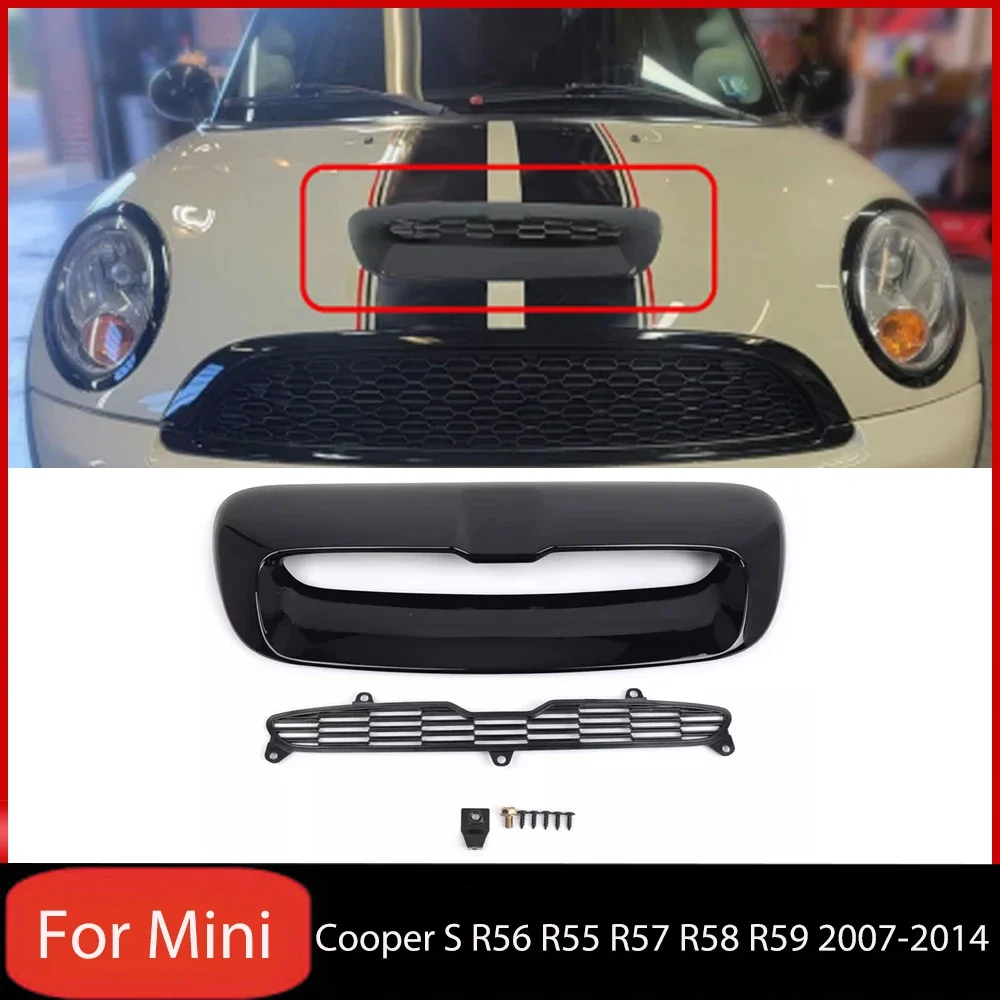 Para Mini Cooper S R56 R55 R57 R58 R59 2007-2014 cubierta de salida de ventilación de aire delantera malla superior capó del motor Scoop rejilla de admisión Tuning