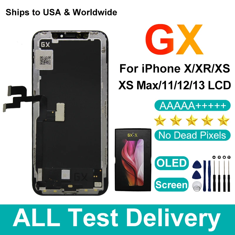GX AMOLED LCD For iPhone X XS Max Display 13 Pro Max With 3D Touch Screen For iPhone 11 12 Pro Max 12 Mini LCD Pantalla 14 Plus