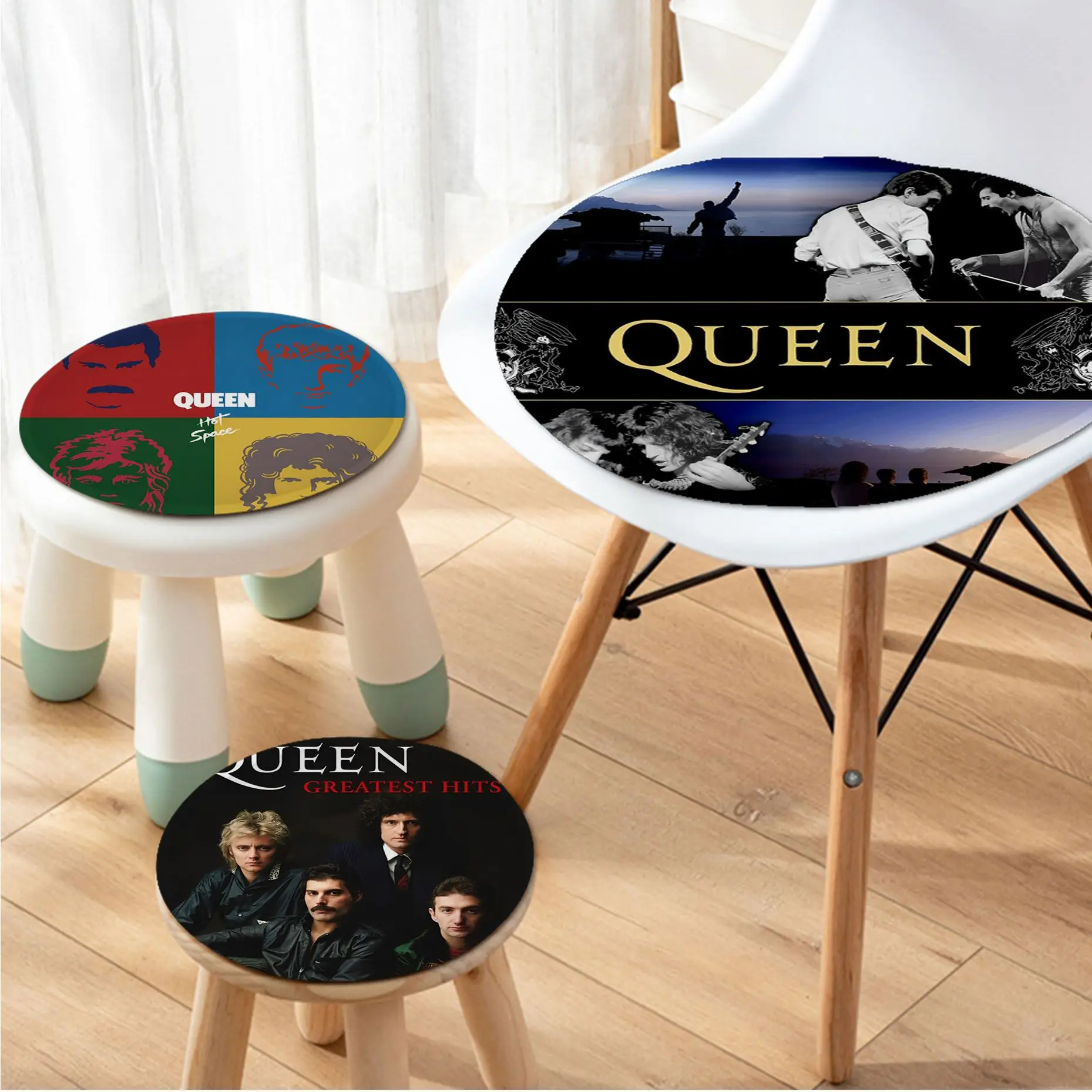 Bohemian Rhapsody Queen Freddie Mercury Musical Art Seat Cushion Office Dining Stool Pad Sponge Sofa Mat Outdoor Garden Cushions