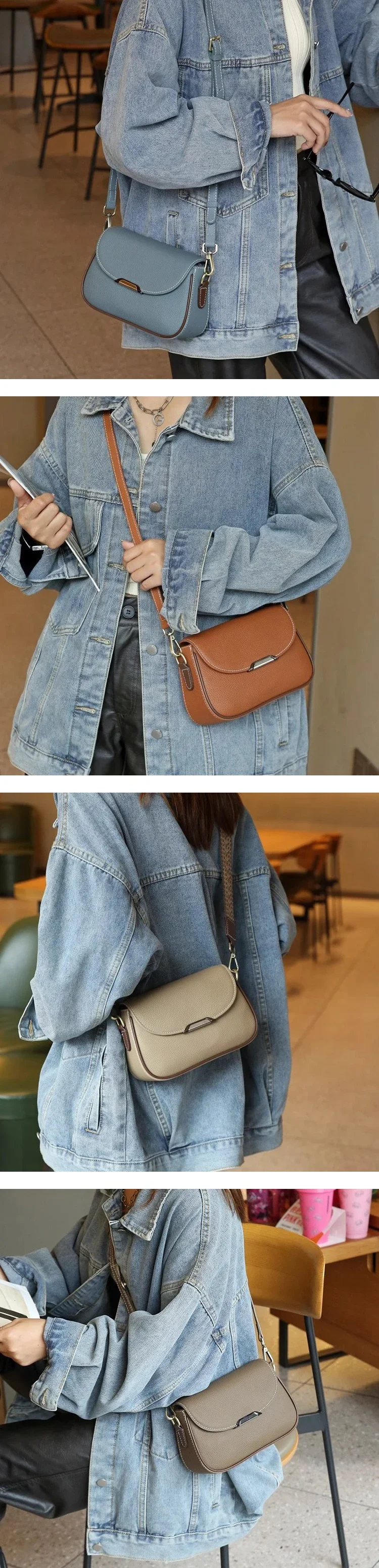 

# Hot New Fashion Genuine Cowhide Leather Messenger Bag Women Custom Shoulder Square Summer Winter