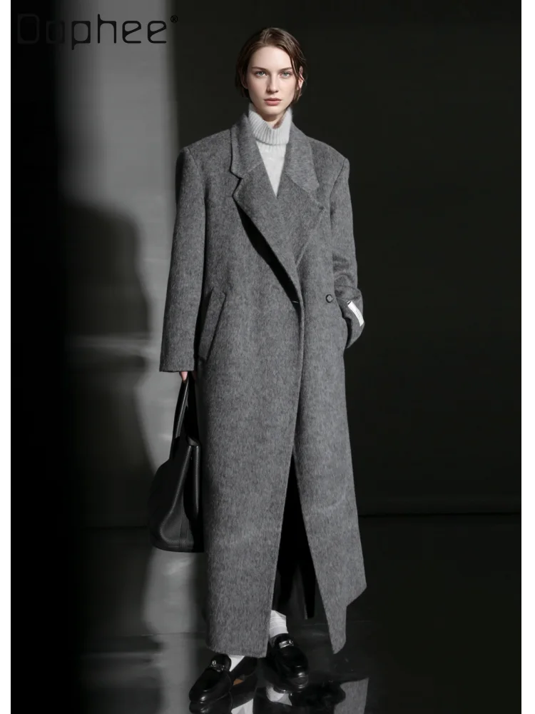 

Classic Style One-Button Camel Wool Coat for Women Double-Sided Woolen Coat Mid-Length Winter Commuting Fashion High-End Coats