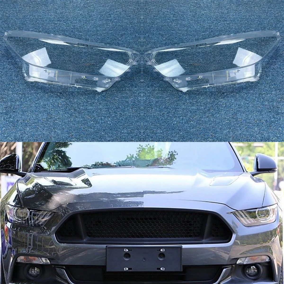 

Налобный фонарь для Ford Mustang 2014, 2015, 2016, 2017, прозрачный налобный фонарь, оболочка из оргстекла, замена оригинального абажура