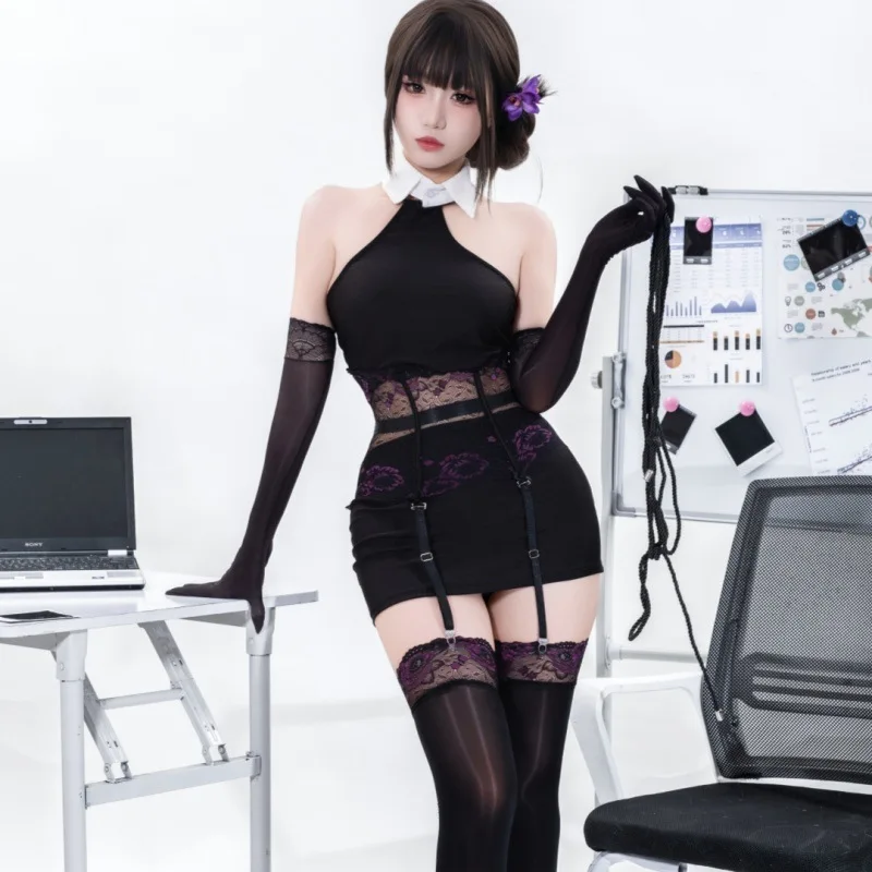 

Стильное женское сексуальное кружевное нижнее белье для ролевых игр, нижнее белье для горничной, платье для взрослых, леди, костюмы для косплея на Хэллоуин, флитер, SM, ночное белье