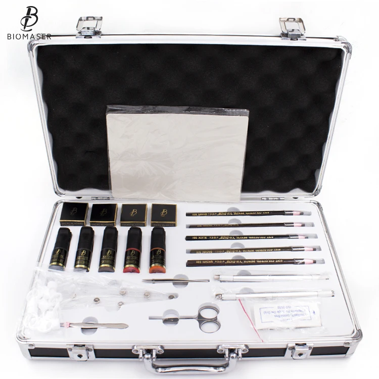 Eyebrow Cosmetic Tattoo tattoo Training Beginner Portable Manual Microblading pigment Kit for Beginner