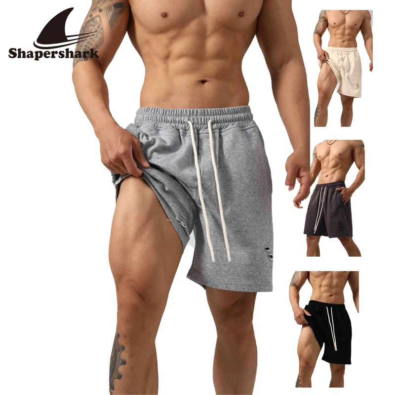 Los últimos pantalones cortos deportivos sueltos de talla grande para hombre de verano de Shapershark, pantalones cortos de baloncesto y correr, pantalones casuales de marca de moda