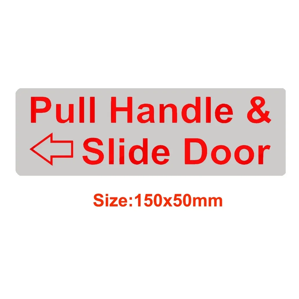 150mmx50mm Pull Handle and Slide Door to Open Stickers Car Taxi Signs 2Pcs