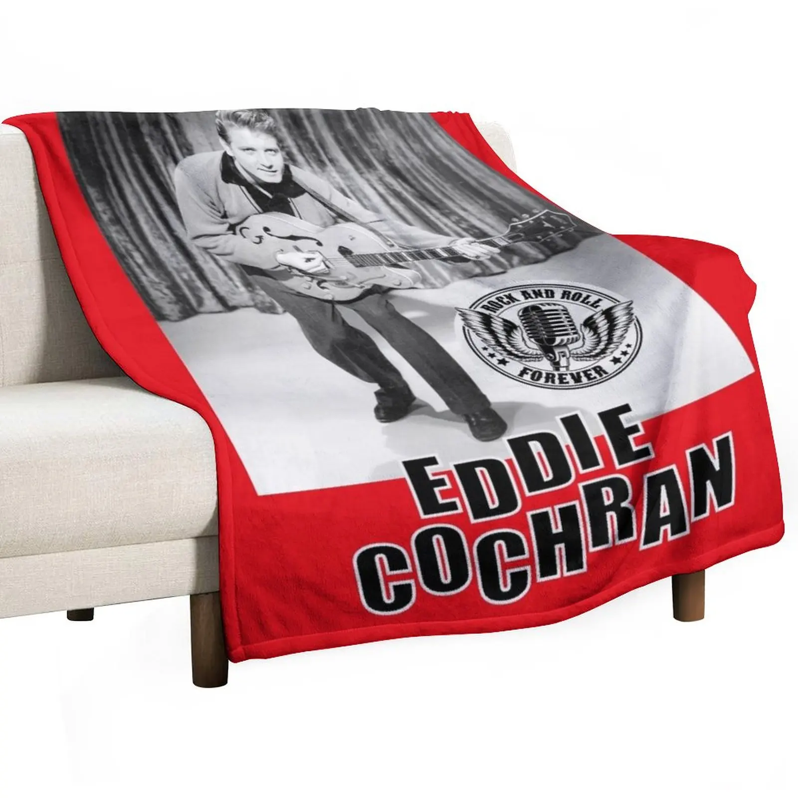 Eddie Cochran Throw Blanket Soft Beds Bed linens Warm anime funny gift Plush Blankets