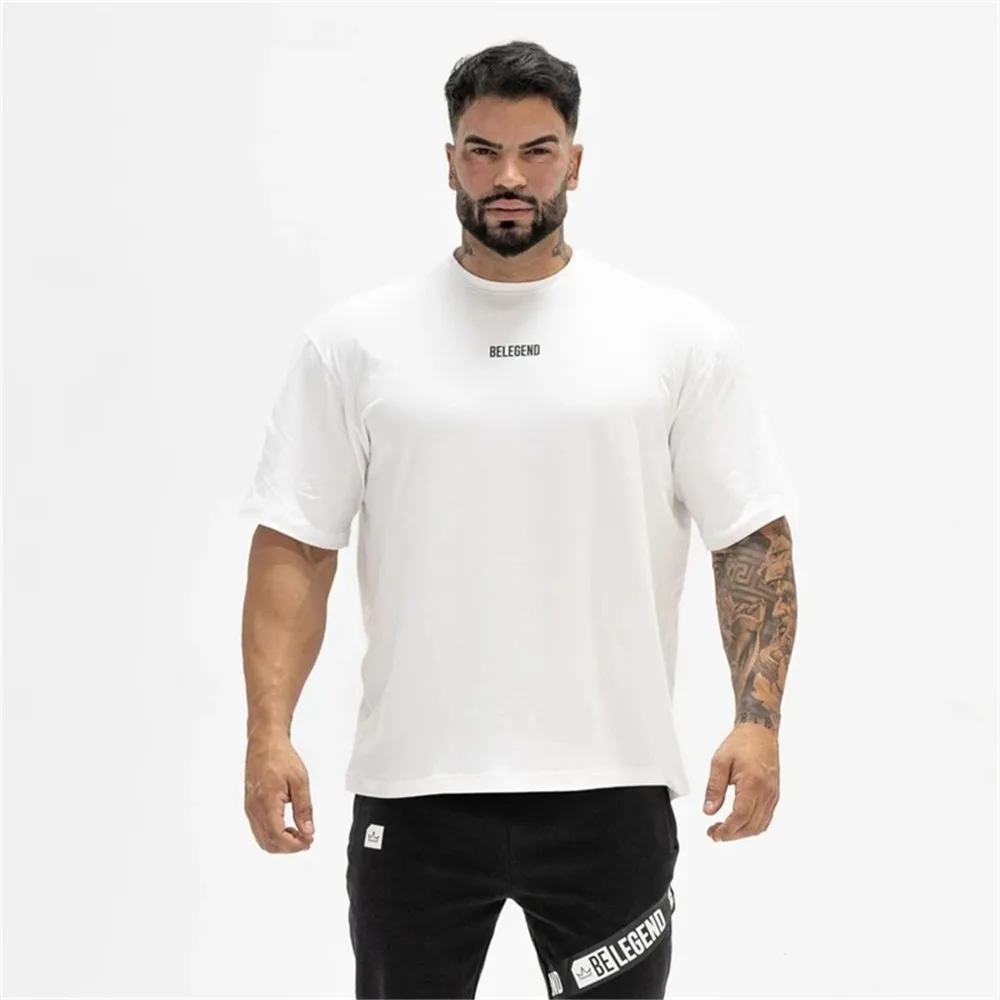 summer fashion Bodybuilding Fitness tops men's short-sleeved Comfortable tops M-3XL 2022 Men printed Loose short sleeve T-shirt