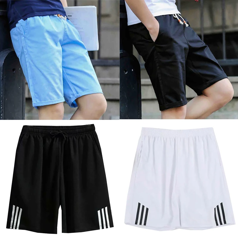 

Men's Casual Shorts Beach Pants Sports Fitness Pants Summer Cropped Pants White Blue Multiple Color Styles Choose From