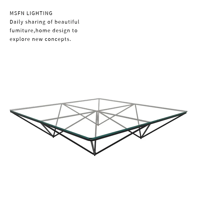Mesa de centro geométrica de vidro