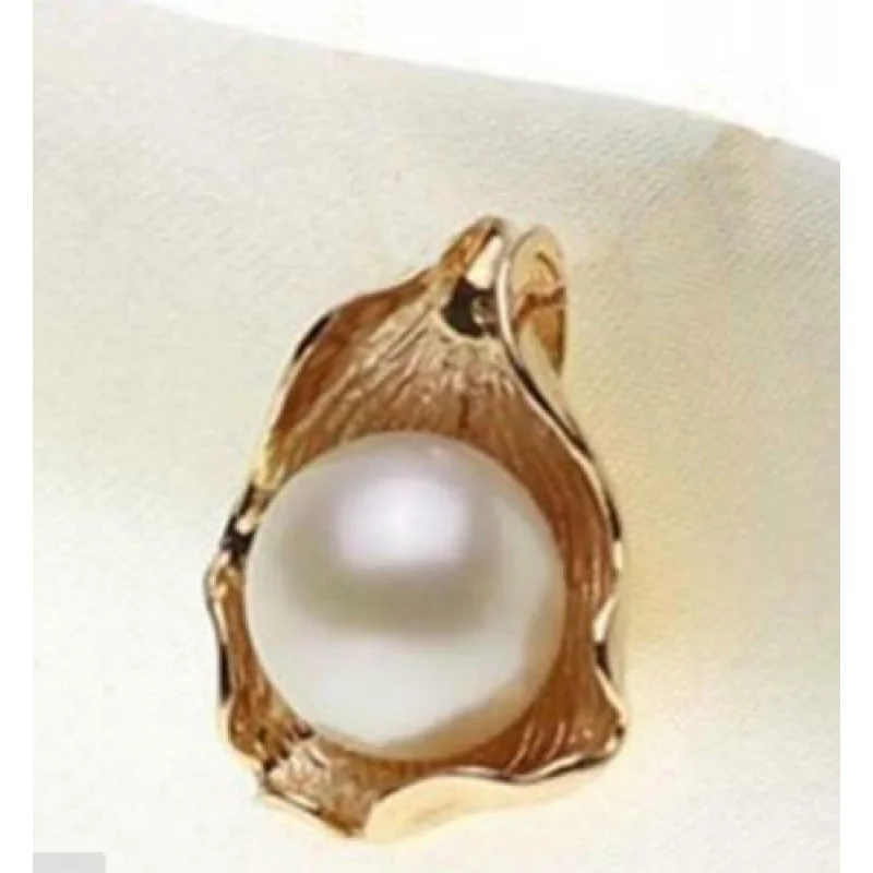 

HUGE AAAA 12-13MM NATURAL SOUTH SEA GENUINE WHITE PEARL PENDANT