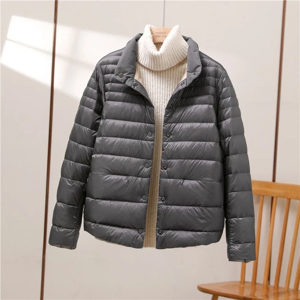 2024 Woman Winter Coats Jackets Women Casual Warm Down Jacket Light Thin Long-sleeved Puffer Coat Short Slim Down Lapel Outwears