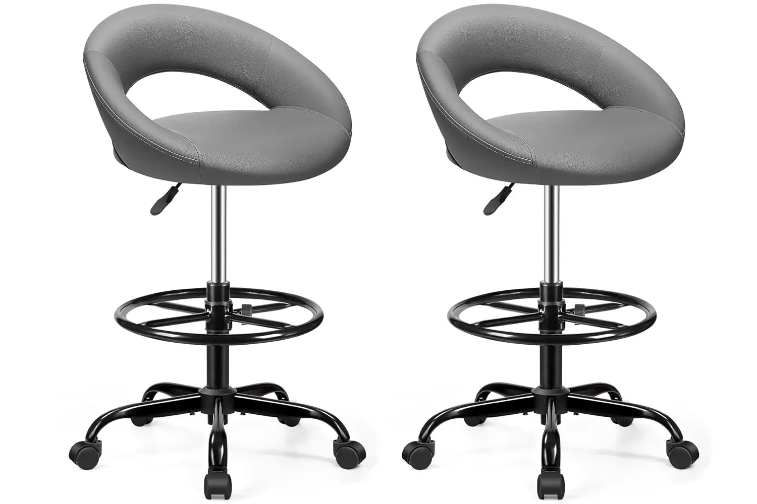 Ergonomic Drafting Chair Height Adjustable Rolling Stool, Customized