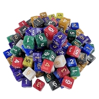 10pcs D6 Dice Marble Effect 6 Sided Dice for DND Game Entertainment Board Game Supplies