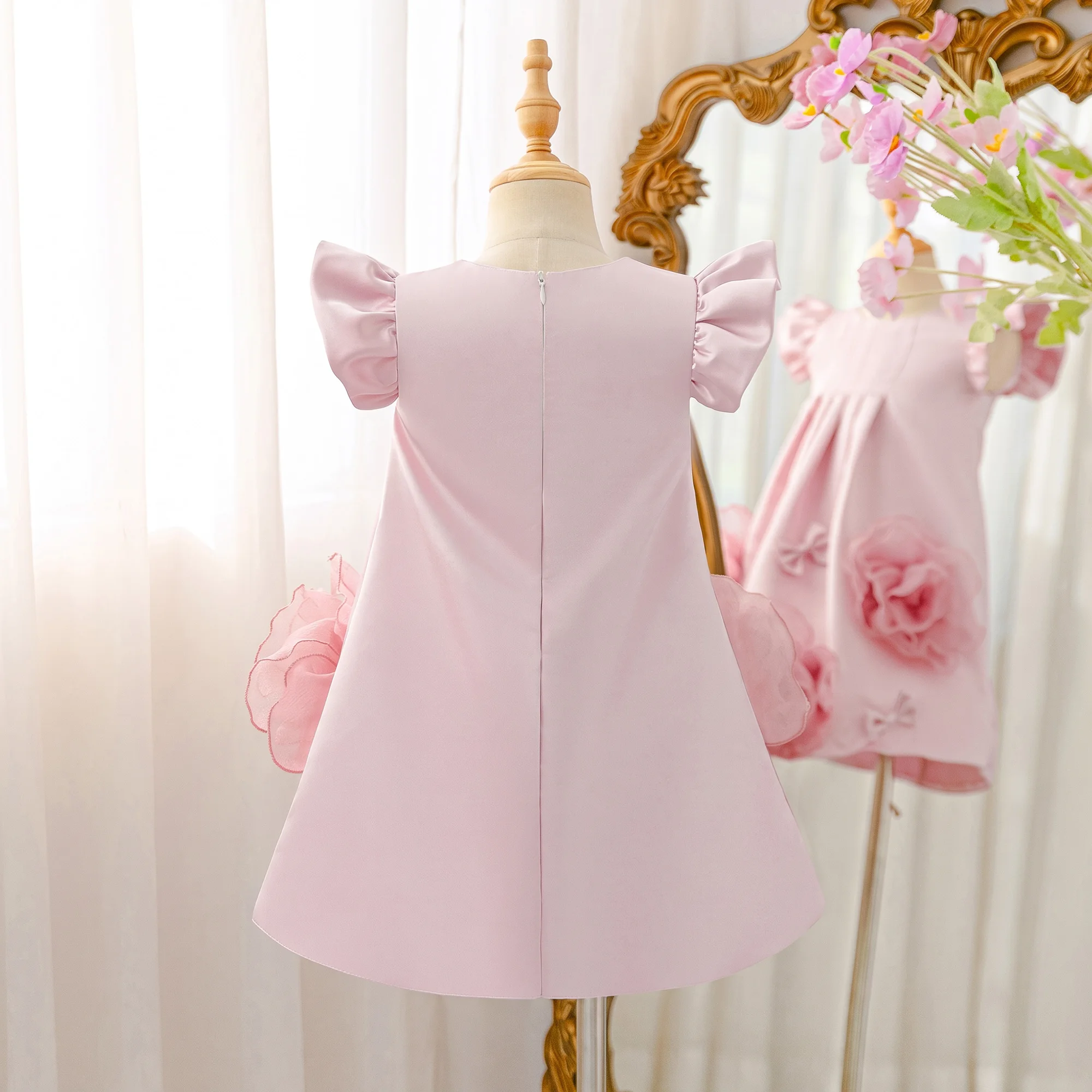 Elegant Flower Party Girls Dress Formal Wedding Bridesmaids Birthday Princess Dresses Girl First Communion Prom Costume Vestidos