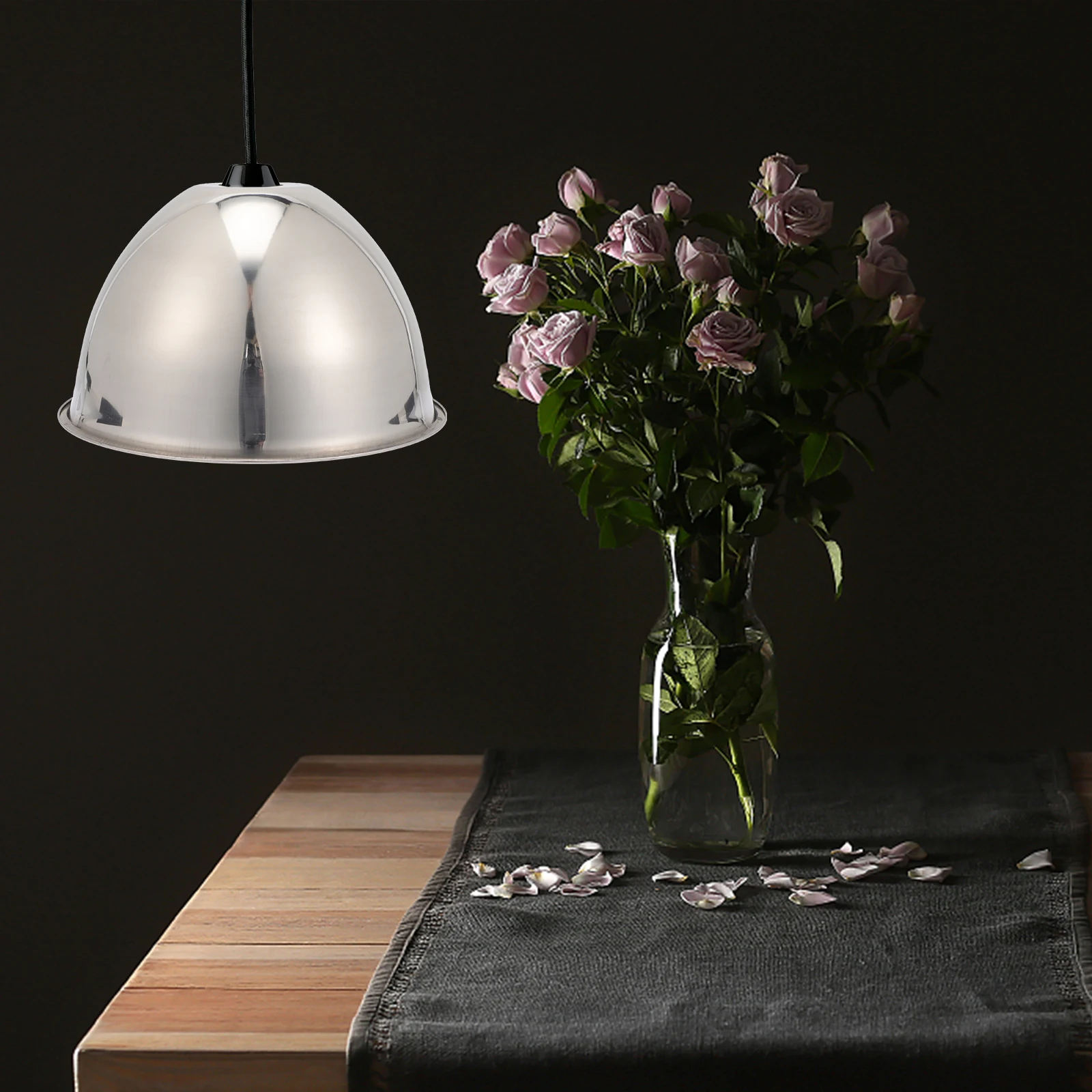 

Stainless Steel Lampshade 25CM Waterproof Dustproof Industrial Pendant Light Shade Lamp Accessories Small Size Chic Unique