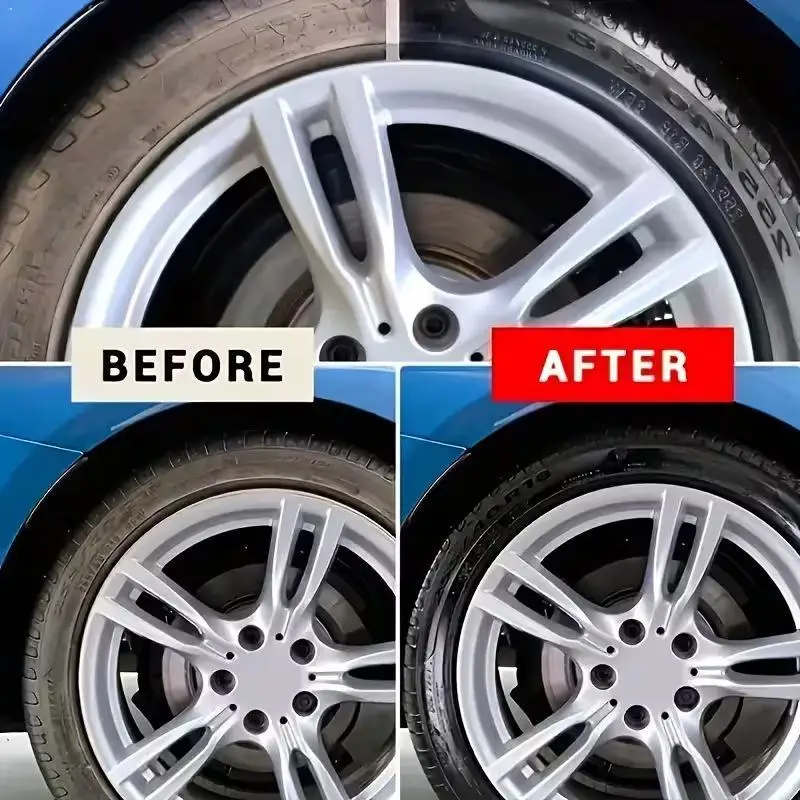 Tyre Black Car Tire Wax - Automotive Wheel Care Blackening Brightener, Anti-Aging Crack Prevention, Plastic Restoration