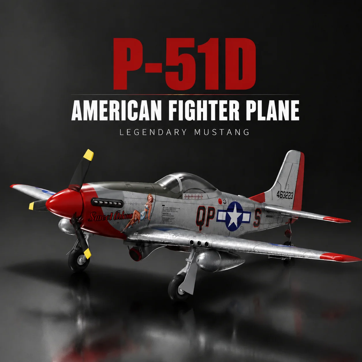 MF-P51D Mustang Fighter 2.4G 4CH Brushless 685mm Wingspan RC Plane With Camera 6-Axis 3D Stunt RC RTF Glider Low Battery Alarm
