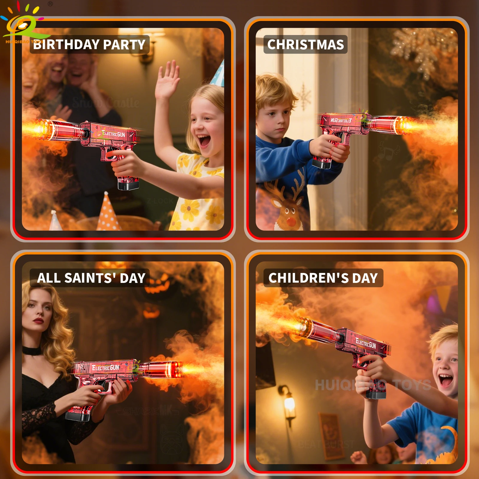 새로운 협업형 전기 스프레이 에디션 사운드 & 라이트 장난감 총 라이트 효과, 스프레이 기능, 진동, 사운드 효과 장난감 선물