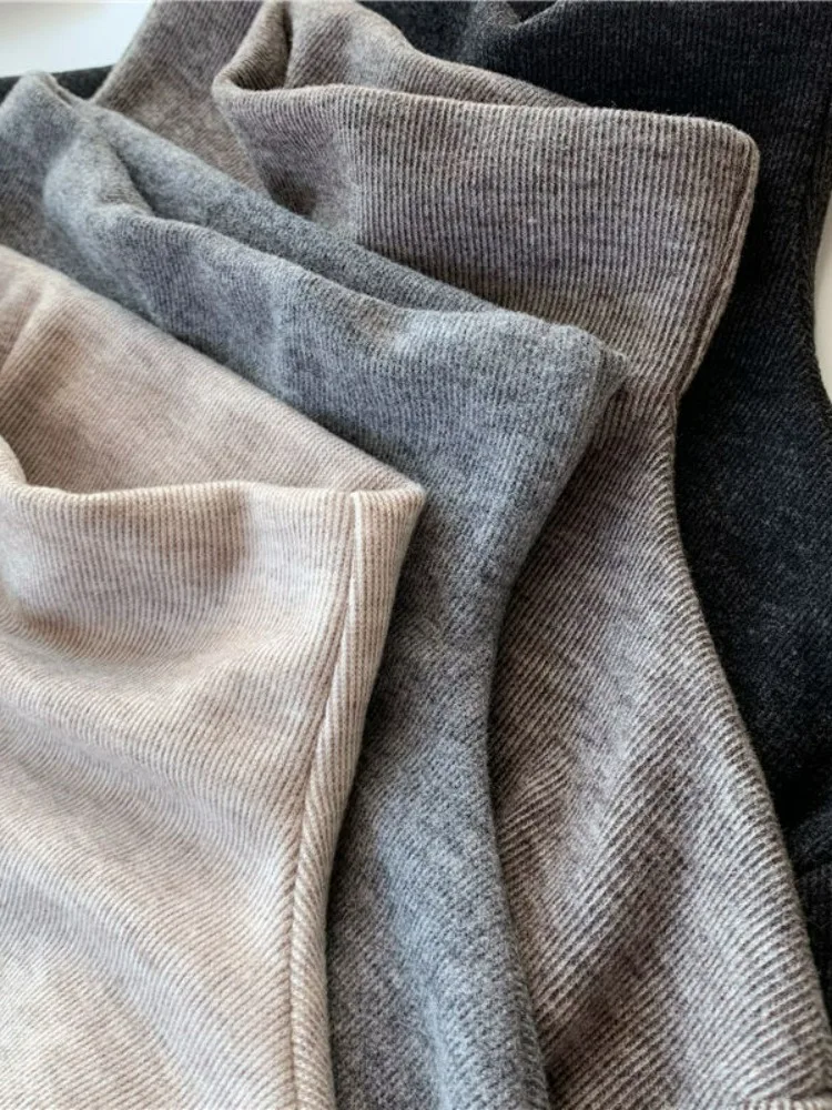 

Autumn Winter Thiened Fce Lined Brued f High Collar Long Sve Base irt Women Slim Pure Color Versatile Long Sle...