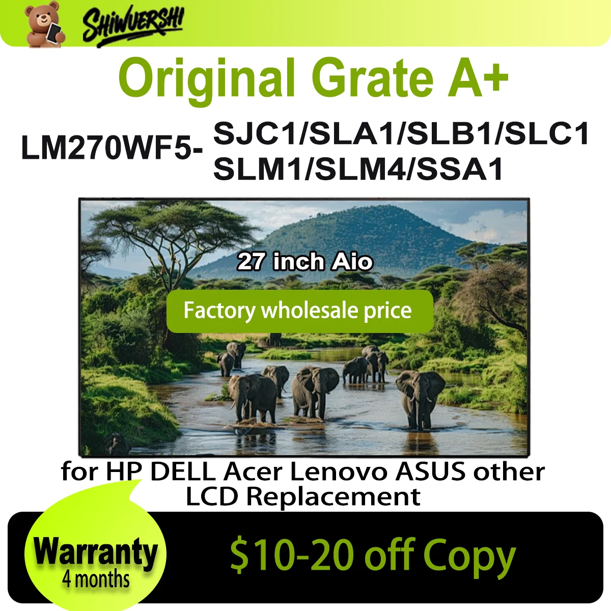 

New Original 27 inch LCD screen model LM270WF5 SJC1 SLA1 SLB1 SLC1 SLM1 SLM4 SSA1 IPS 1920*1080 FHD