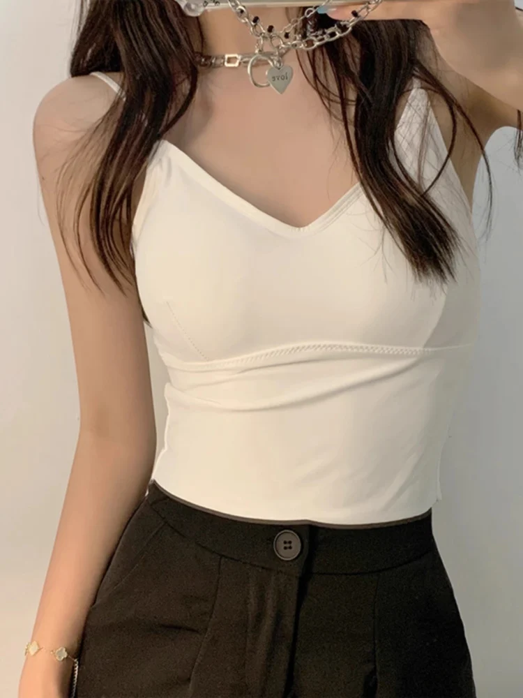 

Ice Silk Strap Vest Women's 2025 New Hot Sexy Bal Bra Inteated Underwear Summer Outdoor Wear Commute Sle ort Length