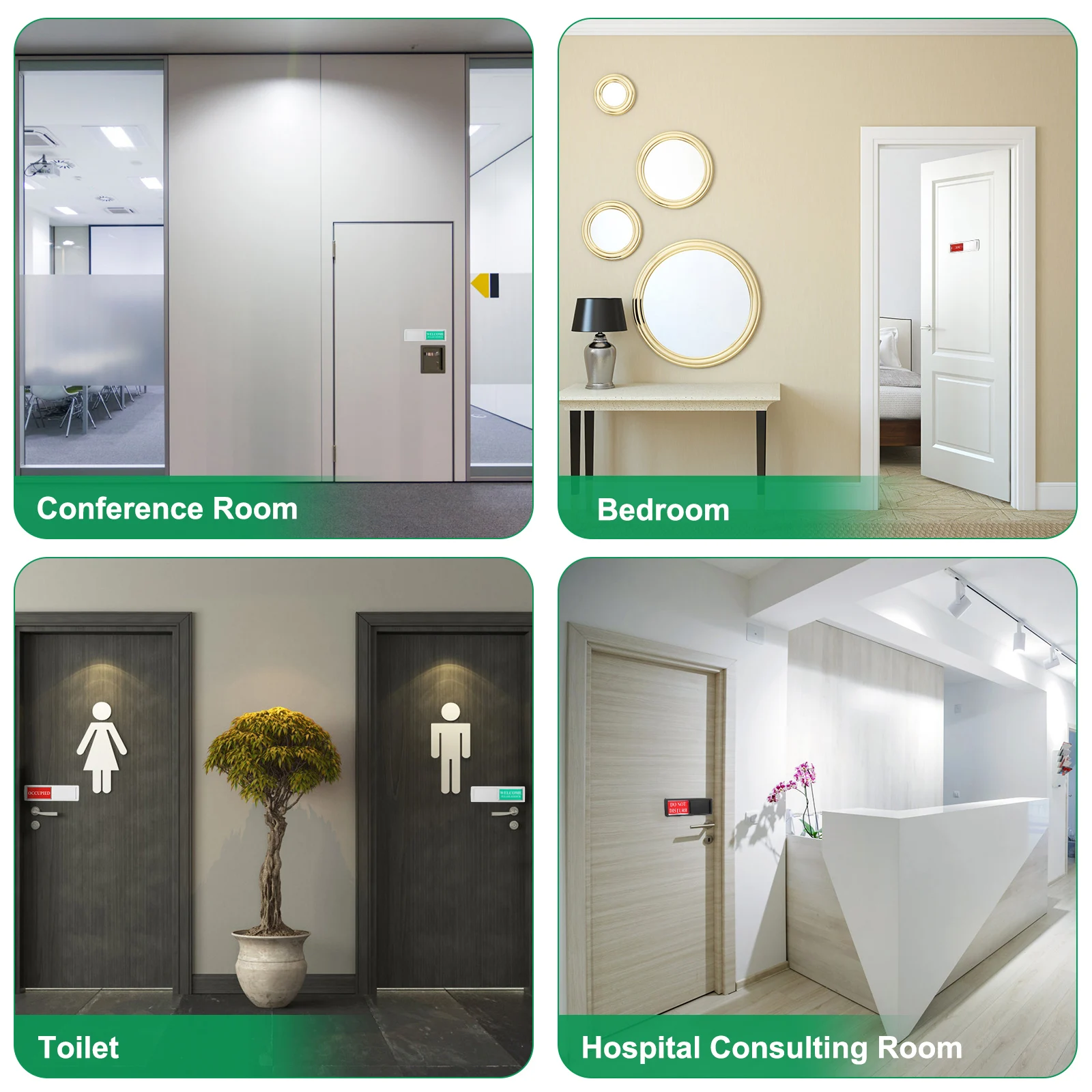 

2Pcs Privacy Slide Door Sign Magnetic Slider Indicator for Restroom Dorm Conference Room Easy Install No Drilling Needed