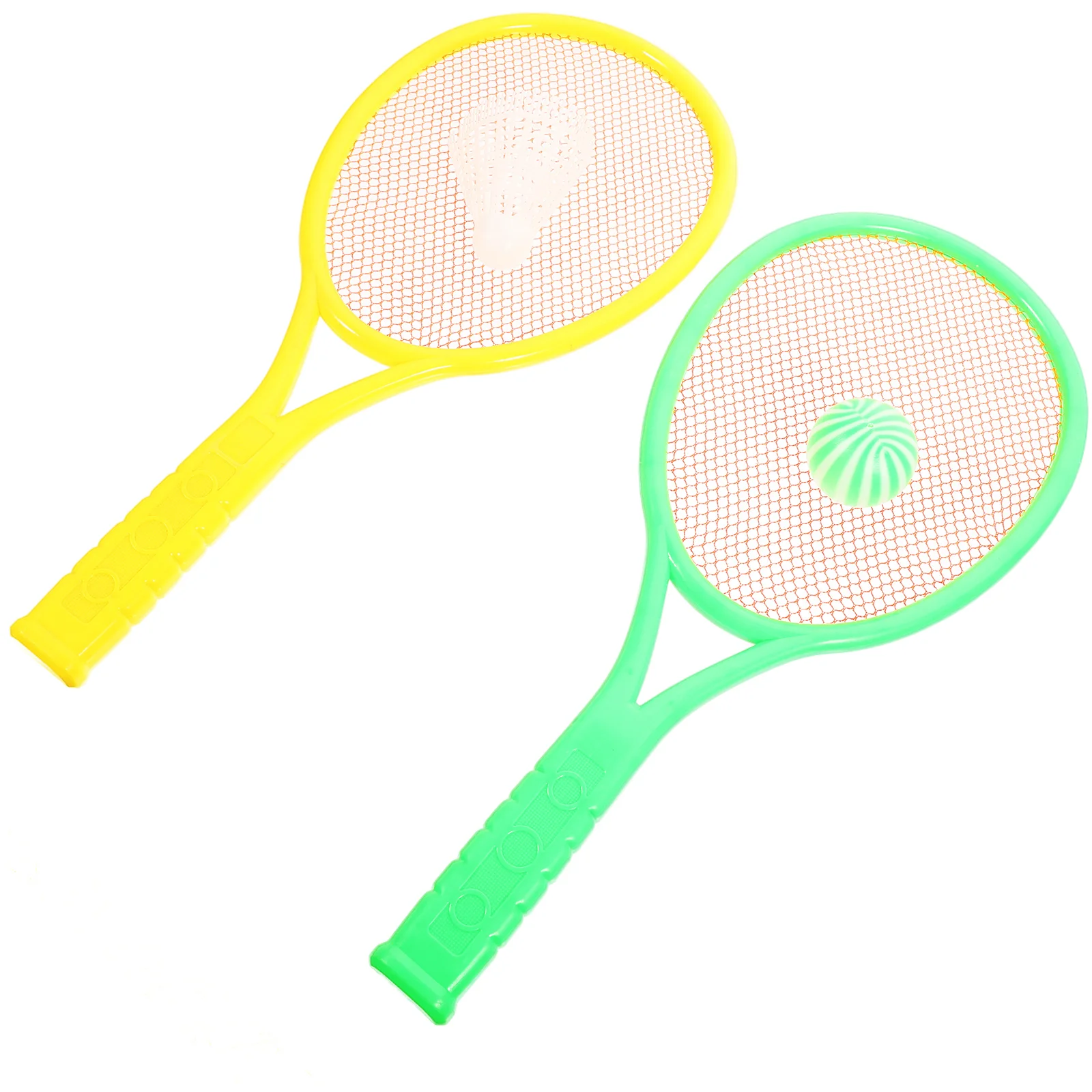 1 Set/4pcs Plastic Tennis Racket Set Outdoor Sports Tennis Racquet Set Parent-Child Educational Badminton Tennis Racket Set (Lar
