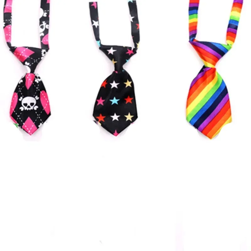 1Pcs Pet Tie Mix Colors Dog Cat Striped Bow Tie Pet Grooming Supplies Adjustable Puppy Dog Cat Neck Tie Pets Accessories