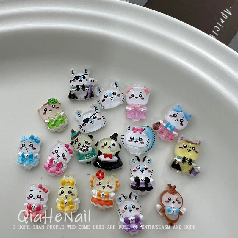 20pcs Cute chiikawa Hachiware Usagi mini cartoon nail charms resin DIY nail decoration nail art jewelry