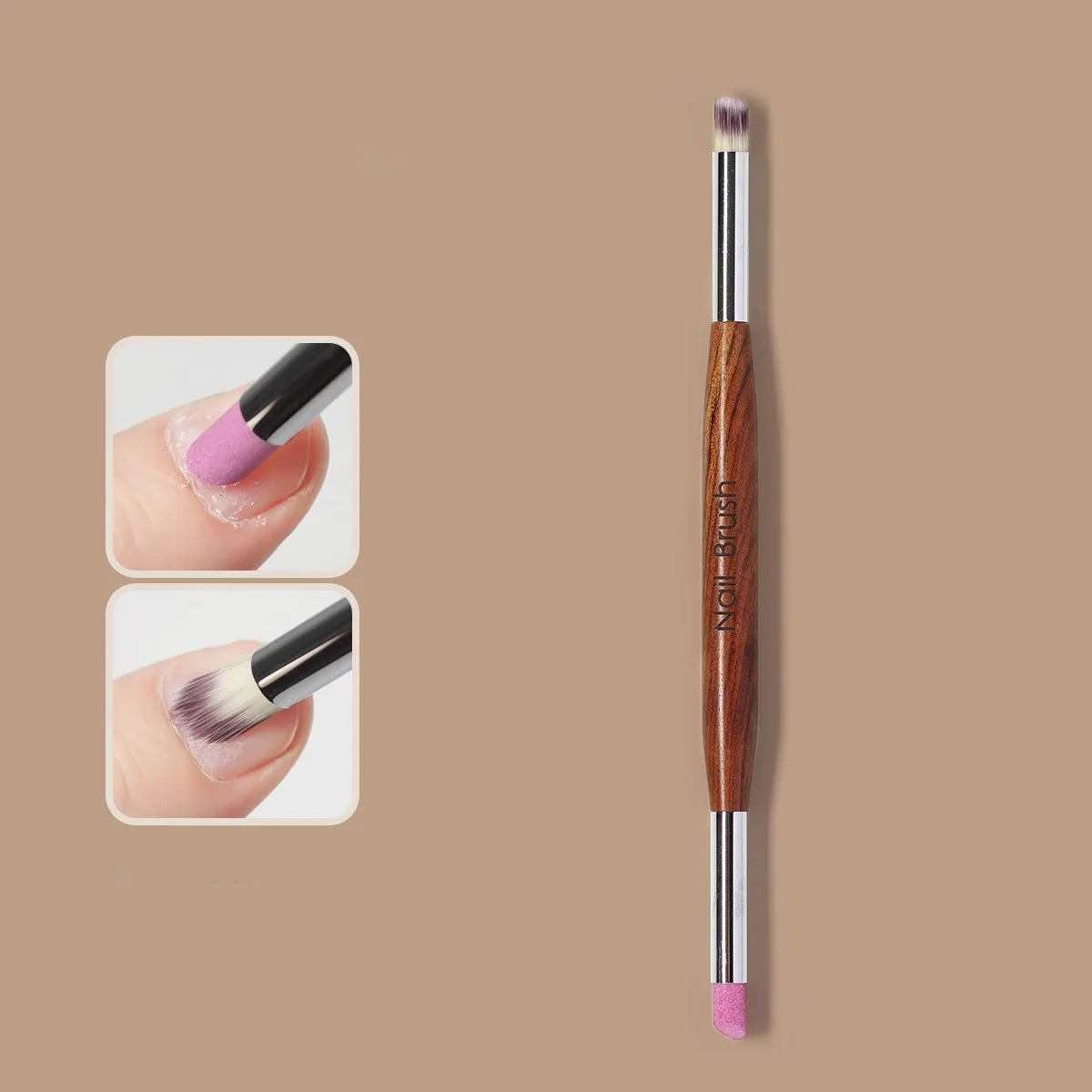 1pc cabeça dupla prego uv gel polonês gradiente cor acrílico lixamento de unhas moagem gel unha polonês manicure ferramenta